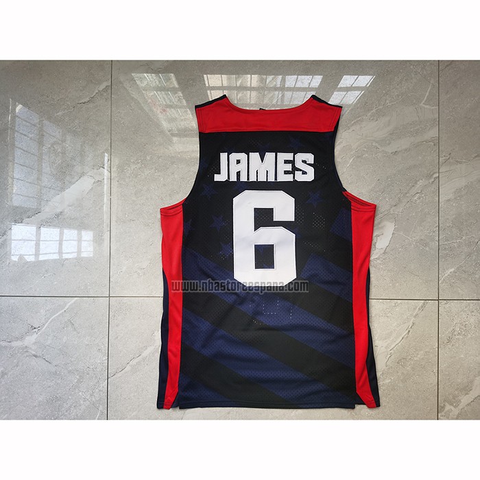 Camiseta USA 2012 Lebron James NO 6 Negro